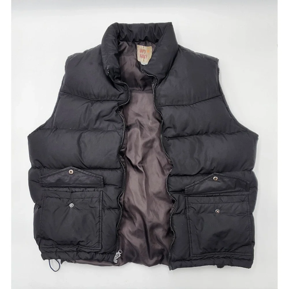 VINTAGE OLD NAVY PUFFER JACKET‎ VEST XL BLACK Y2K